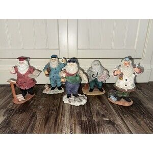 VTG. Rare 1991 Hamilton Professional Santa Set Of Five , Santa Decor Figurines